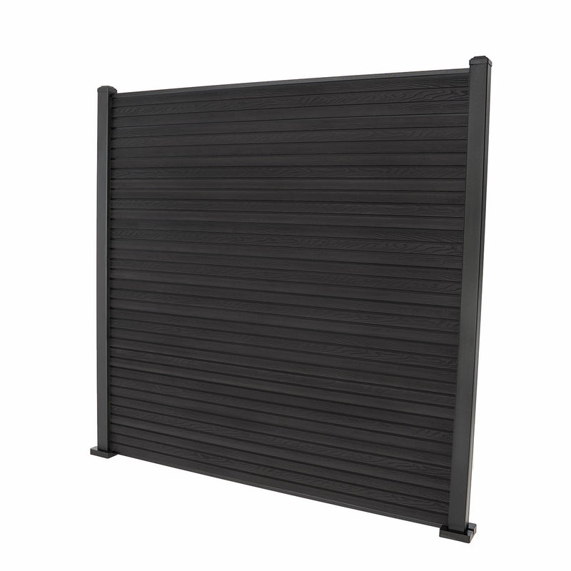 Dark Grey Classic Composite Panel | Slatted | Aluminium Posts