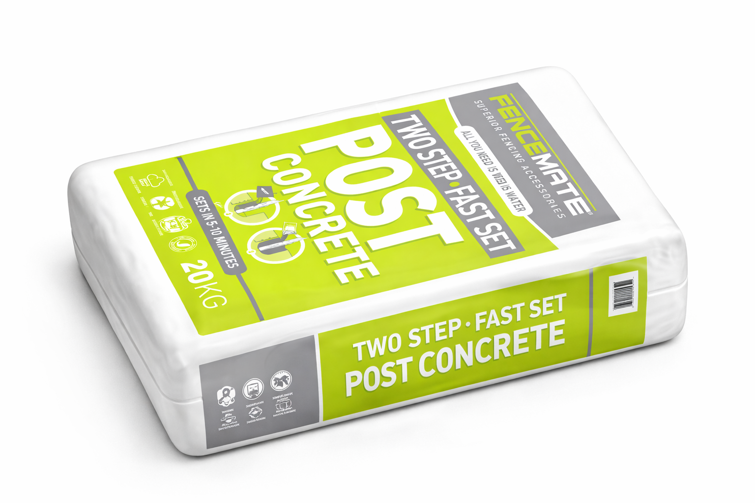 20kg rapid set postmix cement for fast, secure fence post fixing. Just add water - sets quickly for strong, reliable installs of posts, gates and signs.