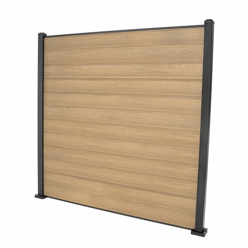 Teak Classic Composite Panel | Flat | Aluminium Posts