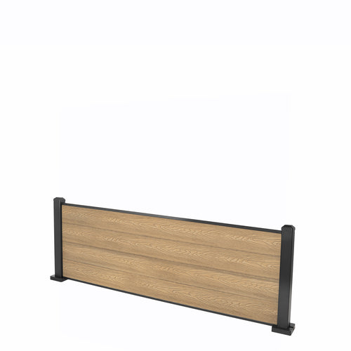 Teak Classic Composite Panel | Flat | Aluminium Posts