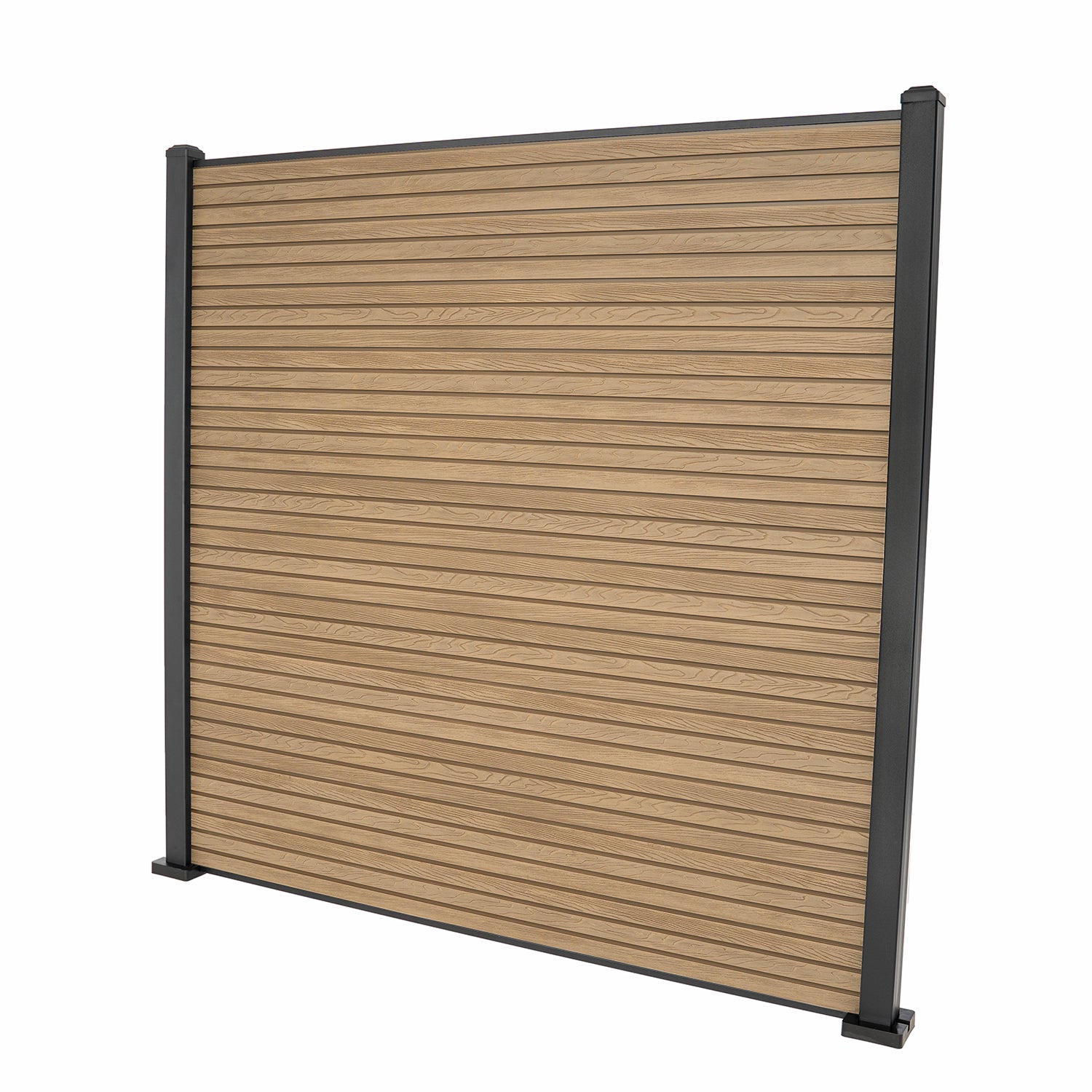 Teak Classic Composite Panel | Slatted | Aluminium Posts