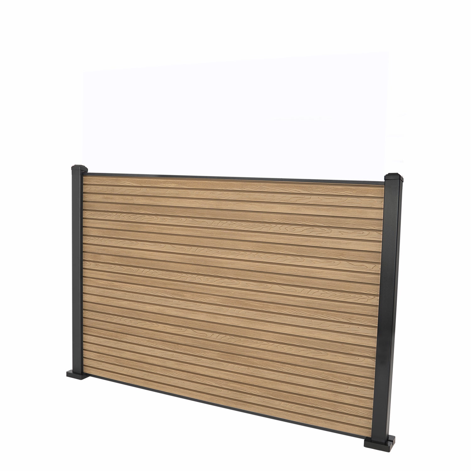 Teak Classic Composite Panel | Slatted | Aluminium Posts