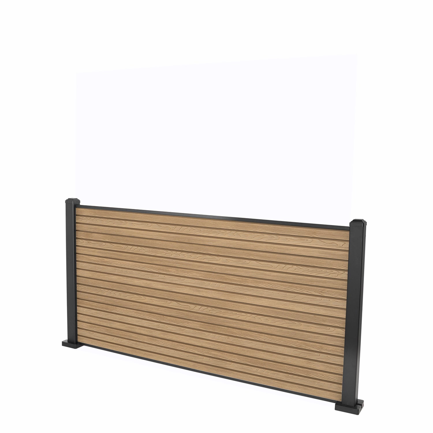 Teak Classic Composite Panel | Slatted | Aluminium Posts
