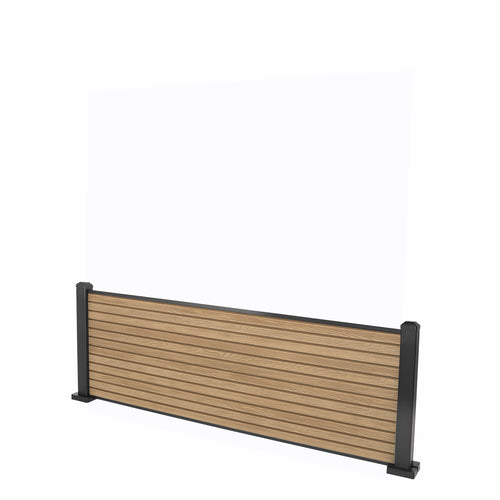 Teak Classic Composite Panel | Slatted | Aluminium Posts