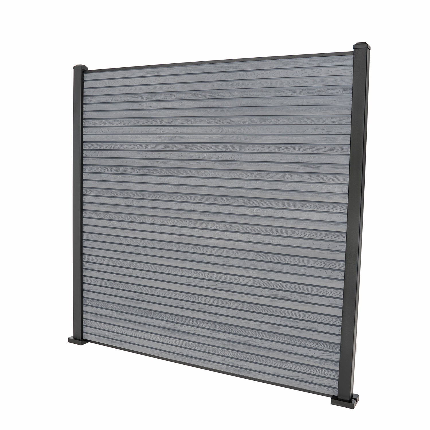 Light Grey Classic Composite Panel | Slatted | Aluminium Posts