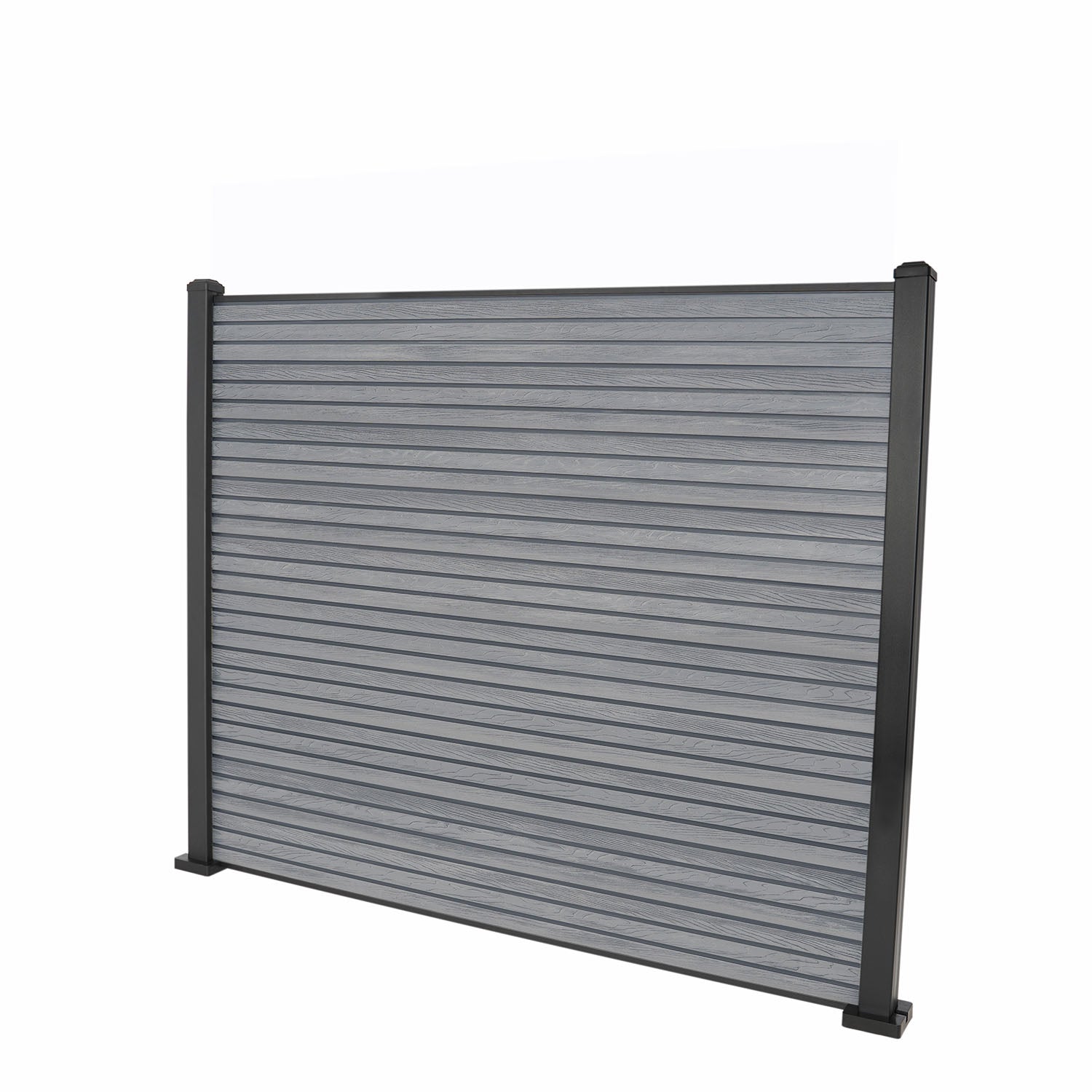 Light Grey Classic Composite Panel | Slatted | Aluminium Posts