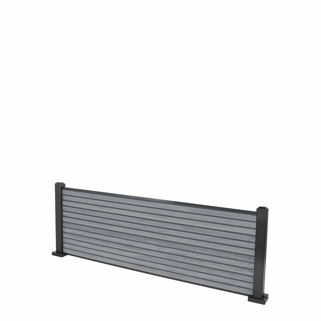Light Grey Classic Composite Panel | Slatted | Aluminium Posts