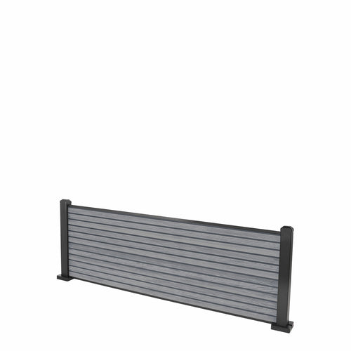 Light Grey Classic Composite Panel | Slatted | Aluminium Posts