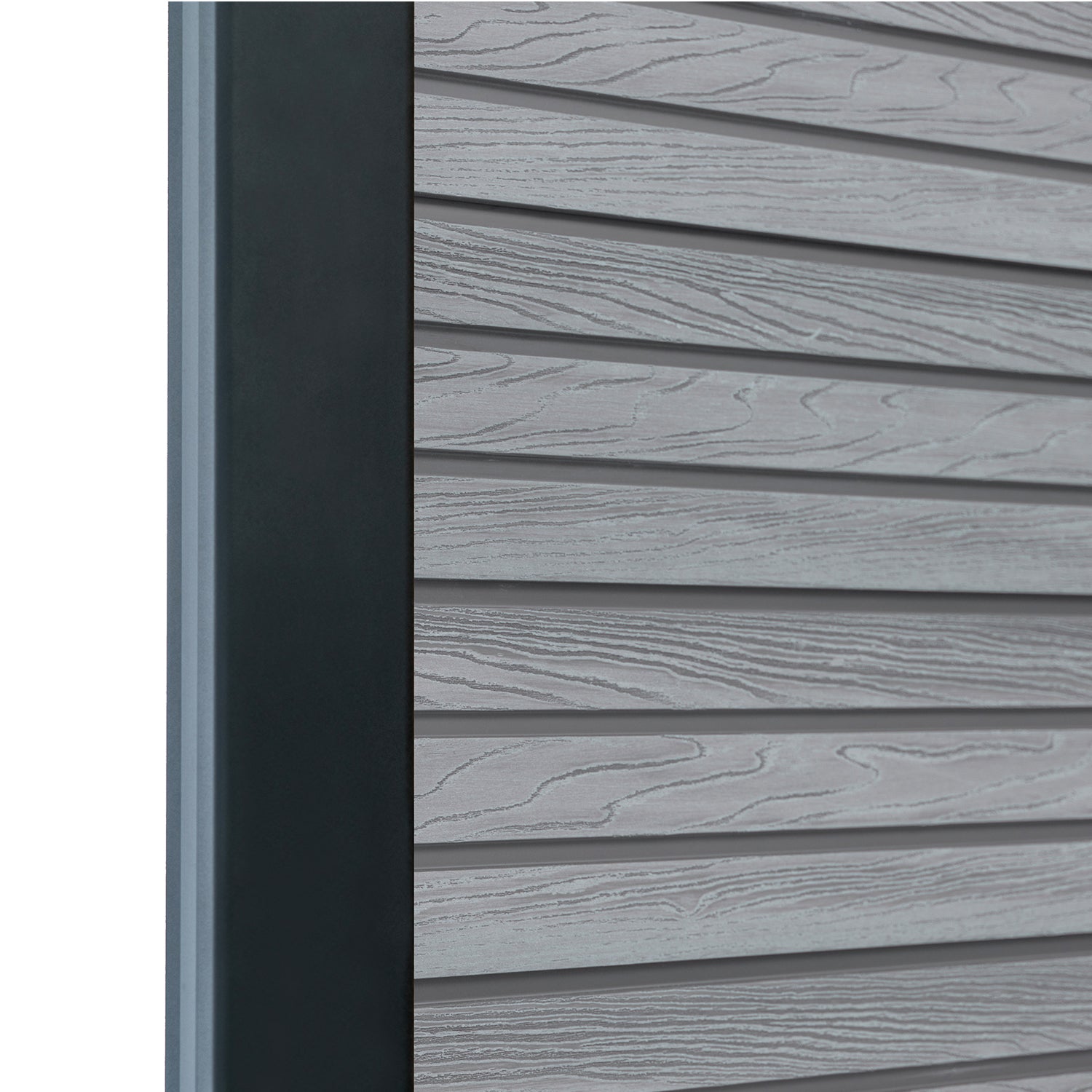 Light Grey Classic Composite Panel | Slatted | Aluminium Posts