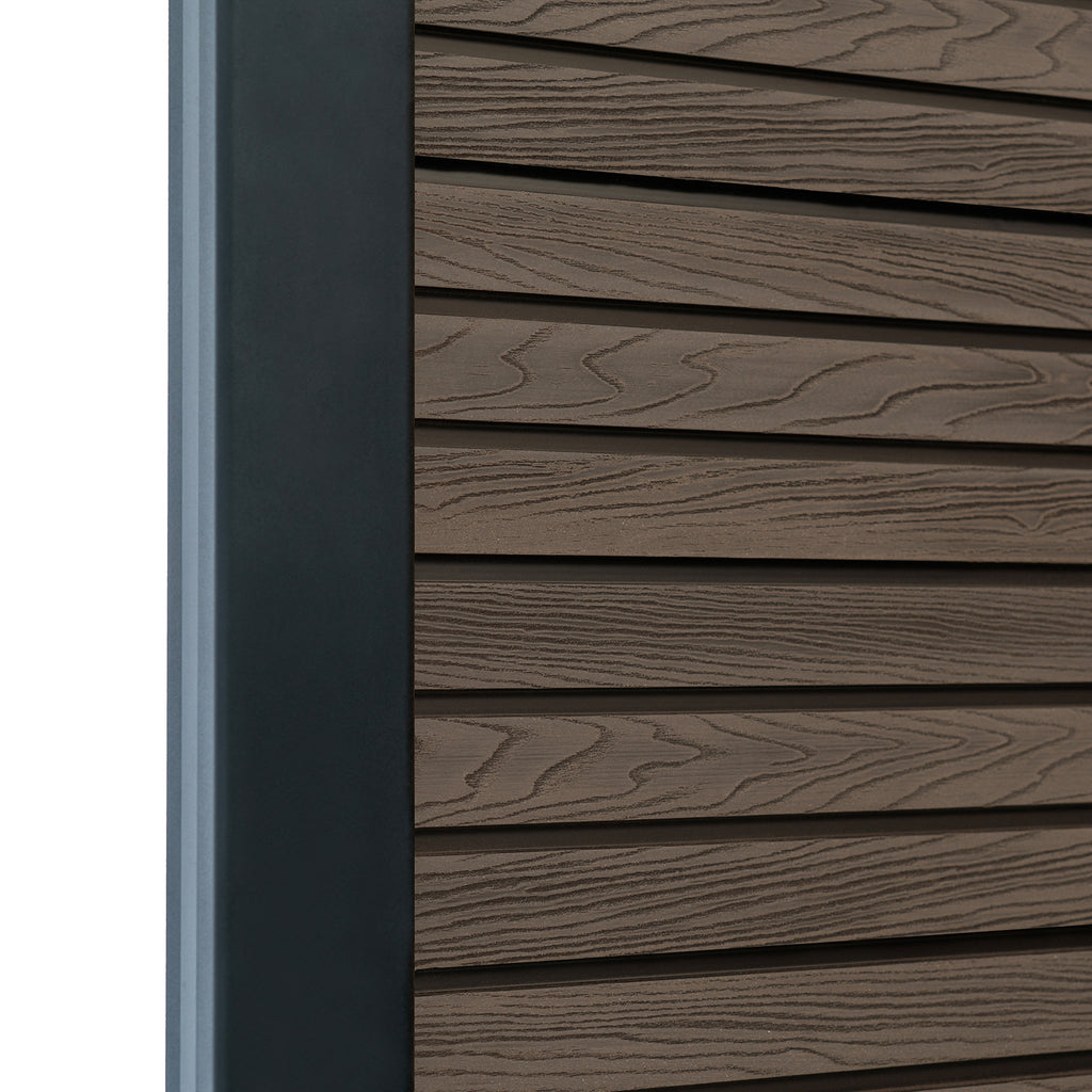 Coffee Classic Composite Panel | Slatted | Aluminium Posts