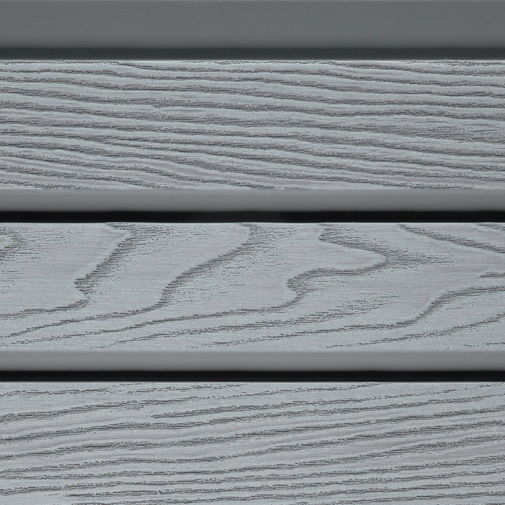 Light Grey Classic Composite Panel | Slatted | Aluminium Posts