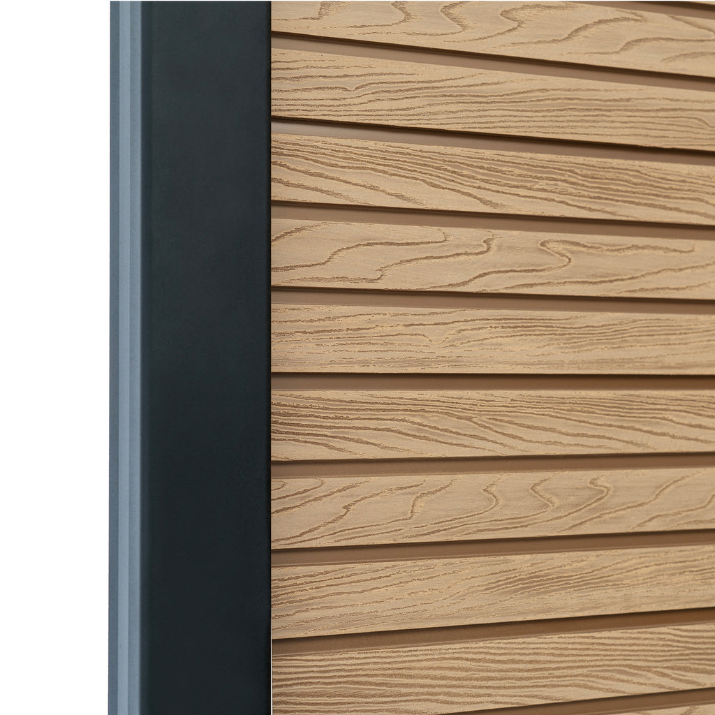 Teak Classic Composite Panel | Slatted | Aluminium Posts