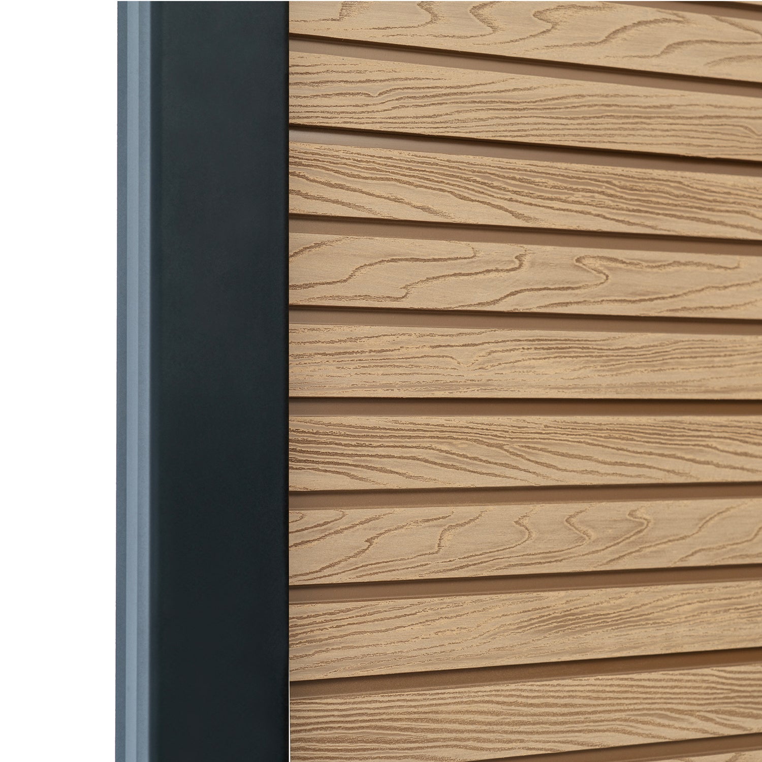 Teak Classic Composite Panel | Slatted | Aluminium Posts