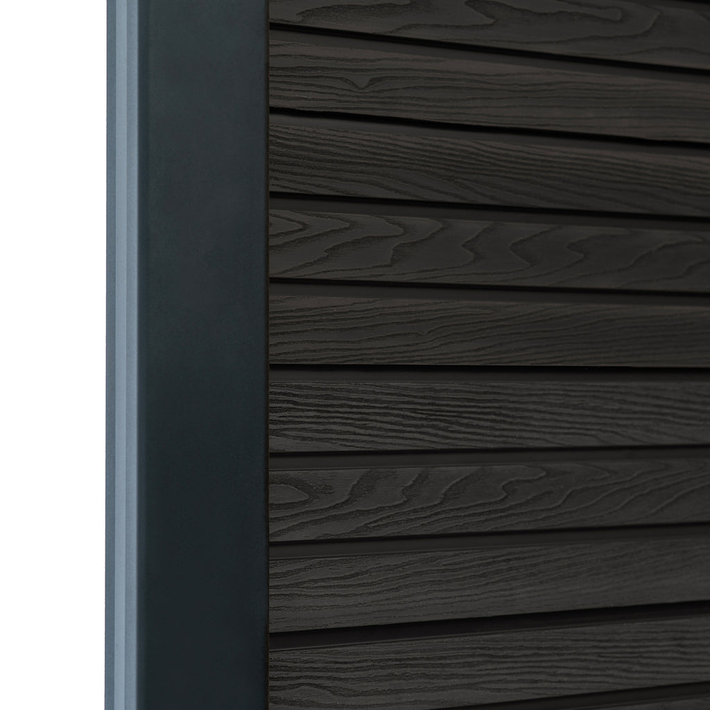 Dark Grey Classic Composite Panel | Slatted | Aluminium Posts