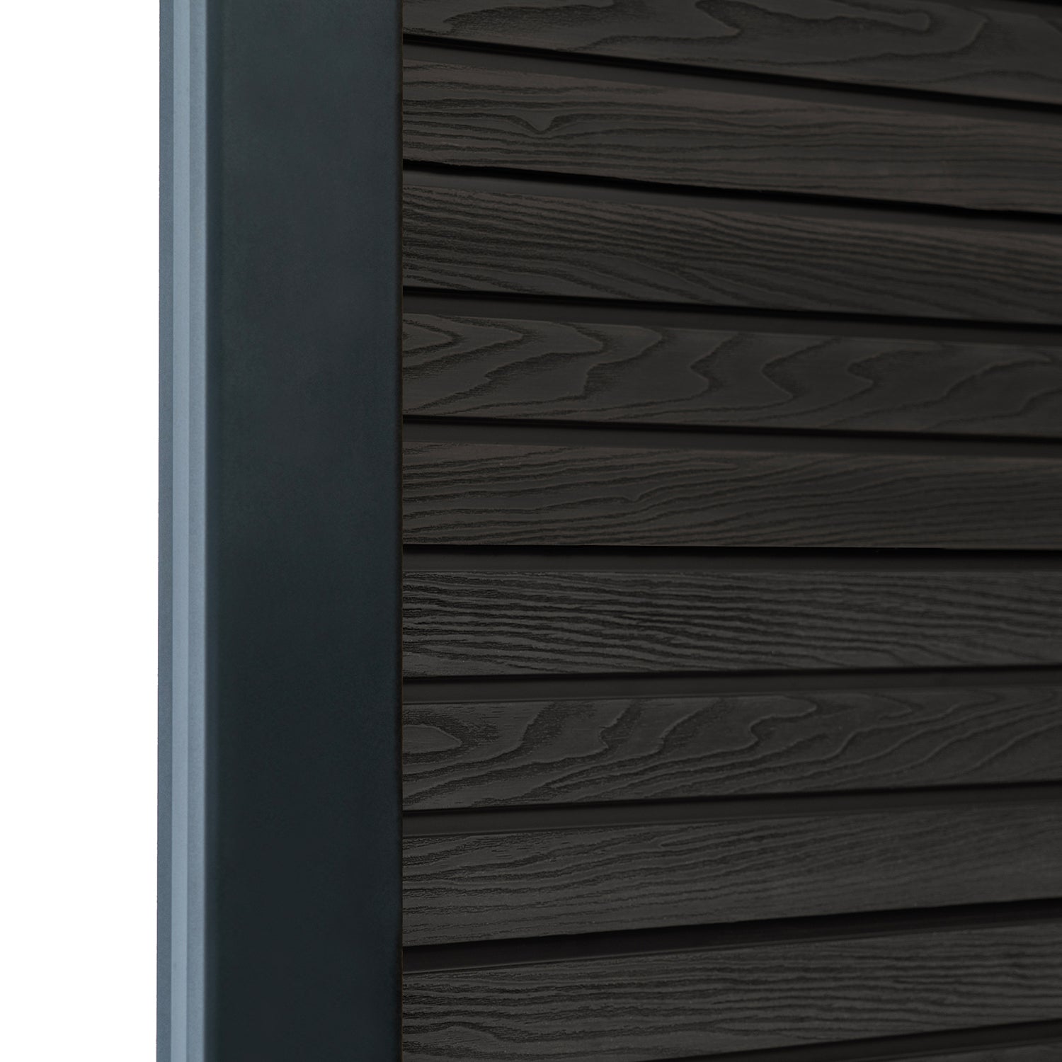 Dark Grey Classic Composite Panel | Slatted | Aluminium Posts