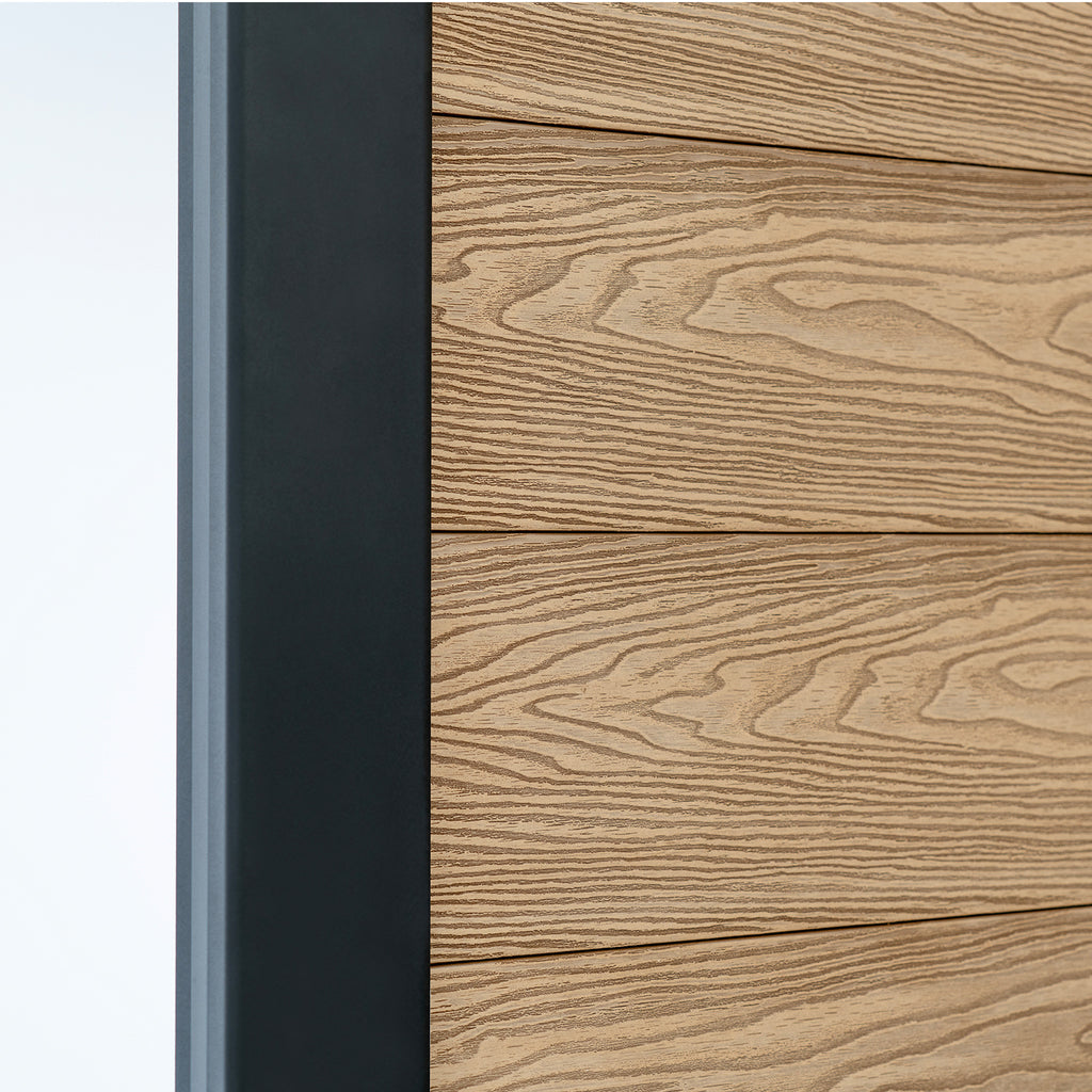 Teak Classic Composite Panel | Flat | Aluminium Posts