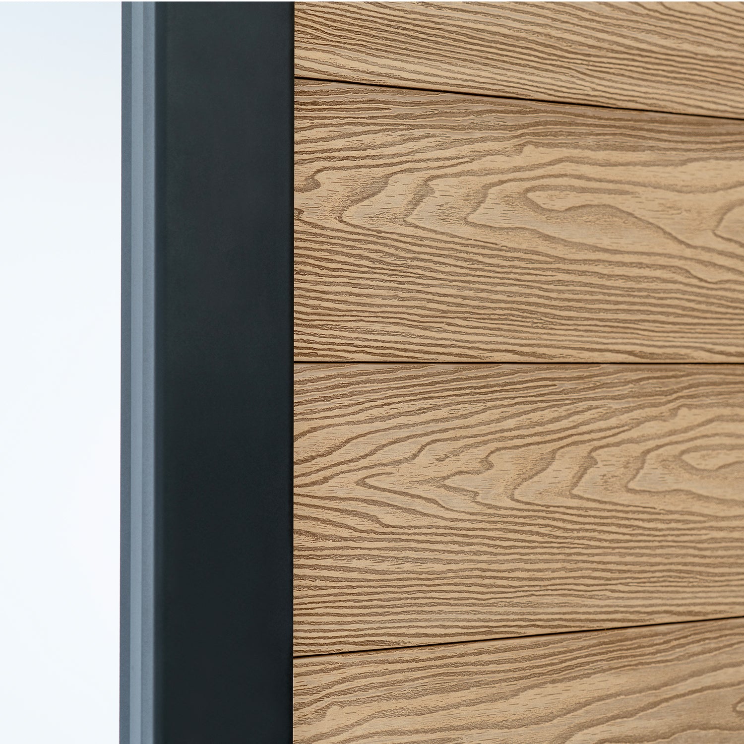 Teak Classic Composite Panel | Flat | Aluminium Posts
