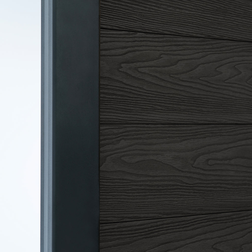 Dark Grey Classic Composite Panel | Flat | Aluminium Posts