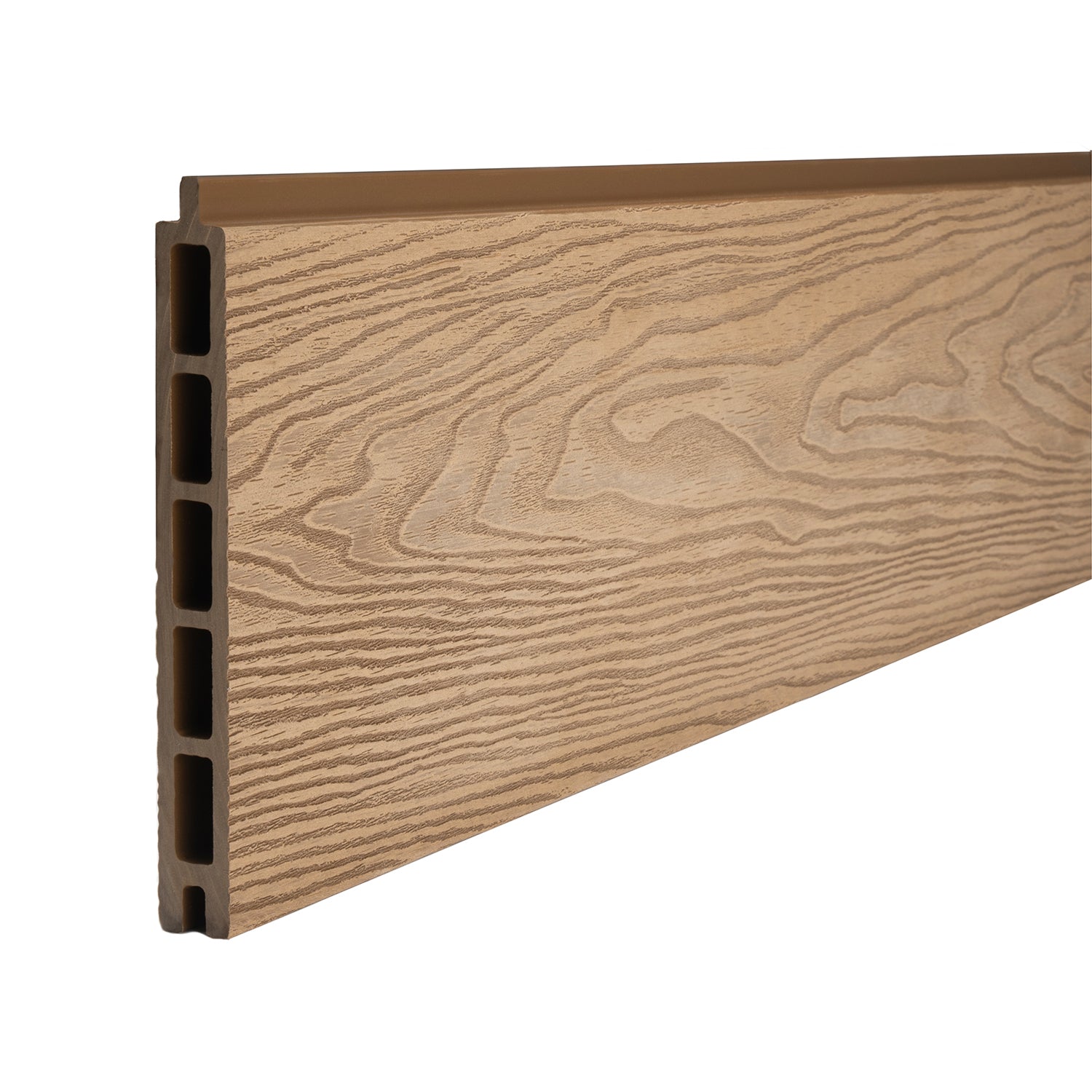 Teak Classic Composite Panel | Flat | Aluminium Posts