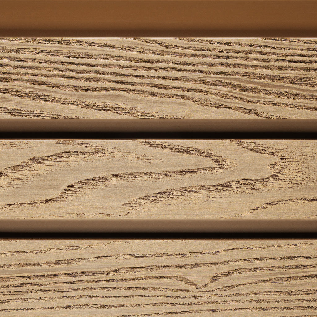Teak Classic Composite Panel | Slatted | Aluminium Posts