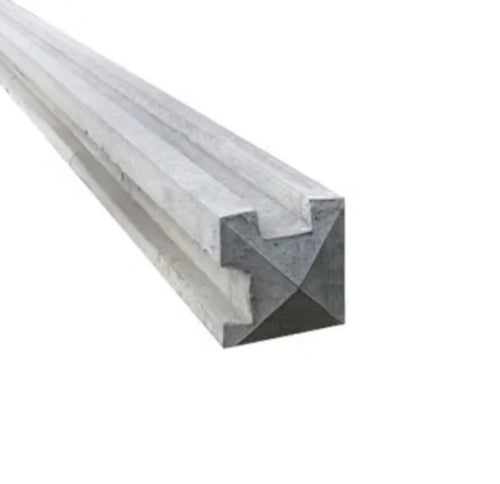 double slot Concrete corner fence post for strong, stable corners. Slotted design for panels and gravel boards, weatherproof and rot-free, ideal for long-lasting fencing.
